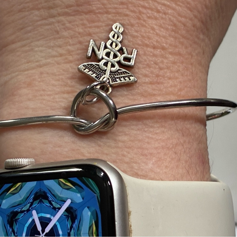 ⚕️RN Charm Open Bangle Silver Tone - Picture 6 of 10